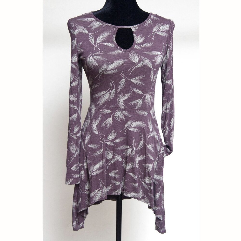 Effie’s Heart Fit And Flare Burgundy Dress/Tunic Wheat Print Super Soft Size S